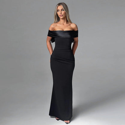 Slim Fit Off-Shoulder Bow Dress
