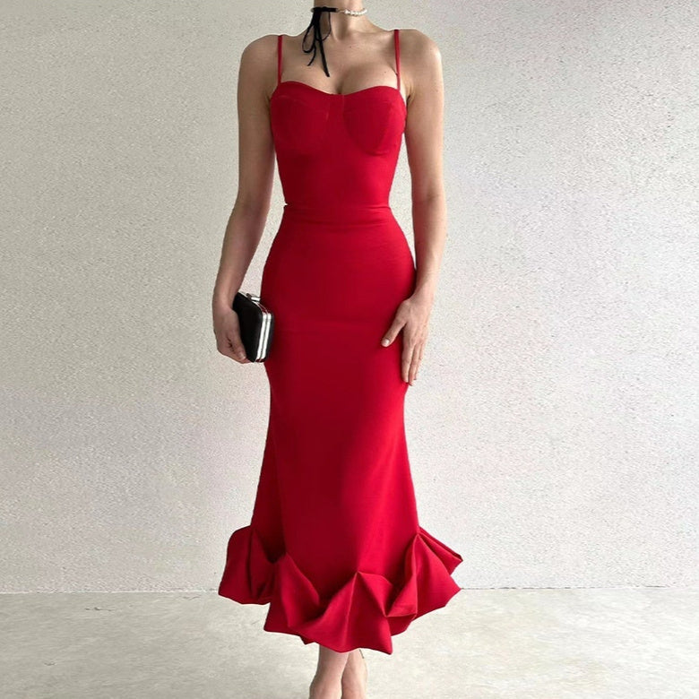 Vellanio™ Ärmelloses Rüschenkleid