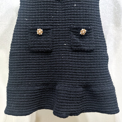Vellanio™ Button-Bow Strickkleid