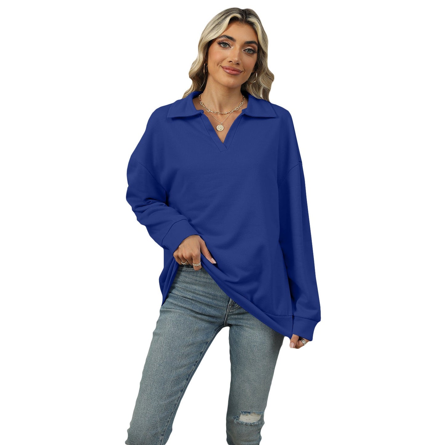 Vellanio™ Damen V-Neck Langarmtop