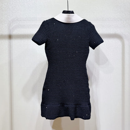 Vellanio™ Button-Bow Strickkleid