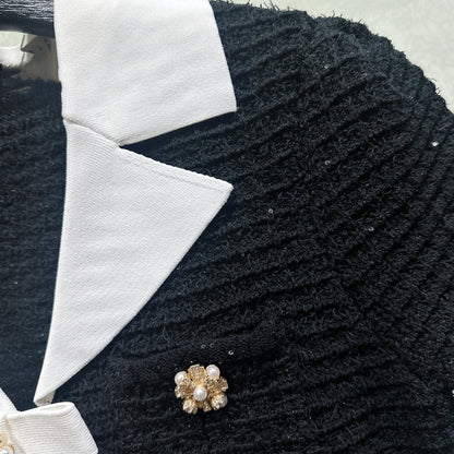 Vellanio™ Button-Bow Strickkleid