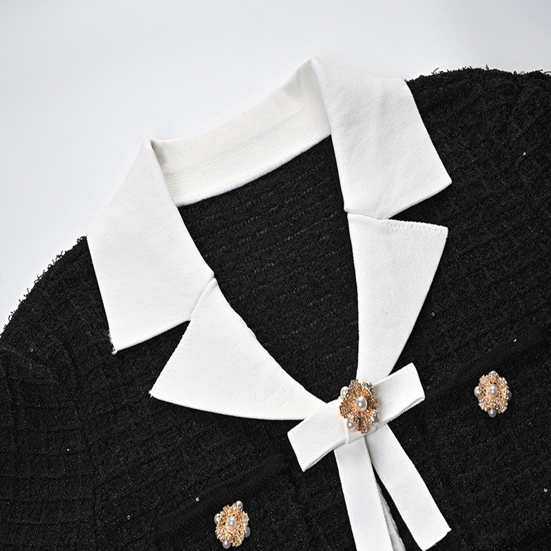 Vellanio™ Button-Bow Strickkleid