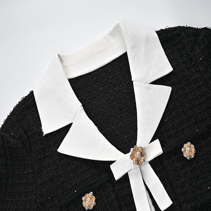 Vellanio™ Button-Bow Strickkleid